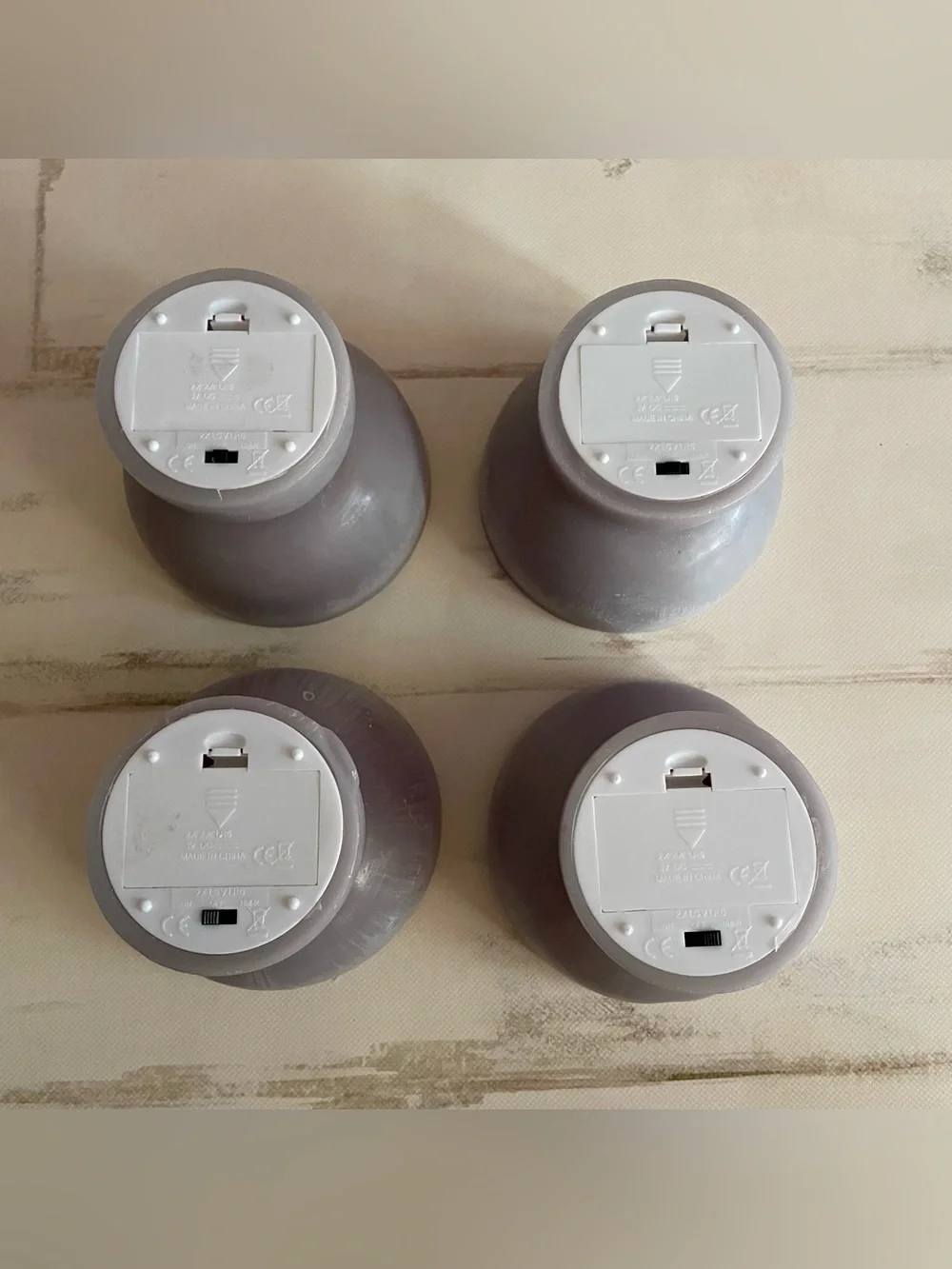 Totem Flameless Candles Set Gray Set of 4